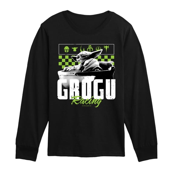 Star Wars - Grogu Racing Jersey - Youth Boys Long Sleeve Graphic T-Shirt