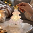 thumbnail image 5 of Tabletop Christmas Night Light, Lighted Mini Glass Christmas Tree with Star Topper, Festive Holiday Centerpiece for Home Mantel Shelf Office Desk Party Decoration, 5 of 7