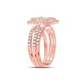 thumbnail image 3 of FB Jewels 14kt Rose Gold Round Diamond Square Bridal Wedding Ring Band Set 2 Cttw Size 6, 3 of 4