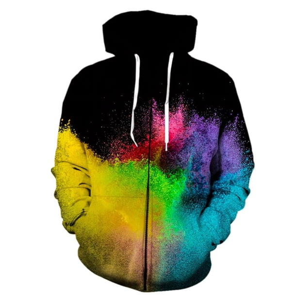 Sudadera con capucha y cremallera teñida con efecto tie-dye para hombre y mujer, suéteres de primavera, sudaderas extragrandes con capucha 3D, sudadera con capucha 3D de anime, ropa para hombre