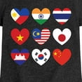 thumbnail image 3 of Instant Message - AAPI Heart Flags  - Toddler And Youth Girls Short Sleeve Graphic T-Shirt, 3 of 6