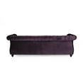 thumbnail image 6 of Noble House Aaniya Velvet Tufted Sofa, Blackberry, Dark Brown, 6 of 10