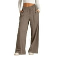 thumbnail image 2 of Pants for Women Sweat Workout Wide Leg Elastic Waist Sweatpants Fashion Line Loose Pants Fall Casual Basic Trousers Womens Trousers, 2 of 5