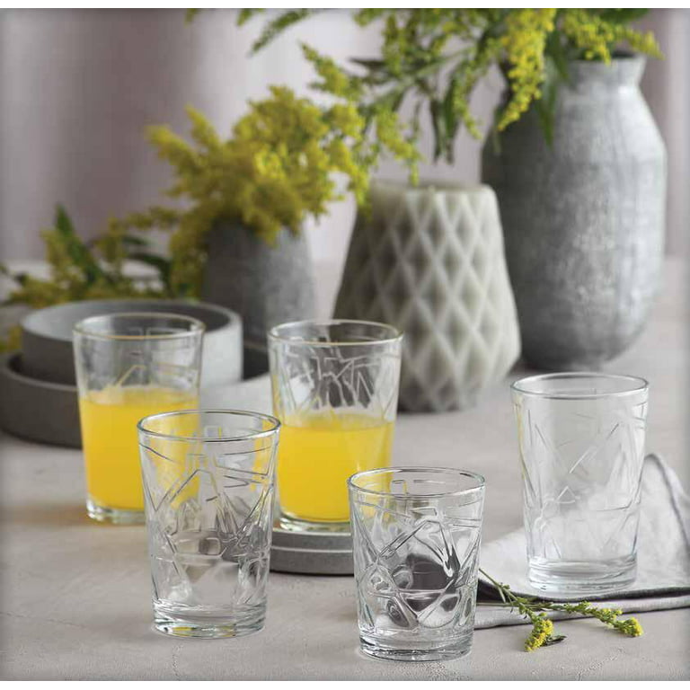 Water and Juice Drinking Glasses Set of 6, Kitchen Glassware Set, 7 oz 