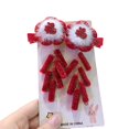 thumbnail image 2 of YAOBAMM Épingles à Cheveux Mignonnes pour Filles 1 Paire Épingles à Cheveux Festives du Nouvel An Longues Boules en Peluche Perles Nœud Décor Pinces à Cheveux Rouges Hanfu Ensemble de Coiffure, 2 of 6