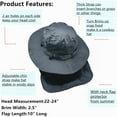 thumbnail image 2 of Glory Max Bucket Boonie Hat with Neck Flap Cover Sun Safari Wide Brim Fishing Cap Dark Gray, 2 of 6