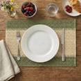 thumbnail image 2 of Sm:)e Rustic Farmhouse Dark Green Paper Braided Placemats Set of 4,12x18 Inch, Seasonal Woven Decoration for Kitchen Dining, Home & Party Use, 2 of 6