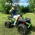 thumbnail image 3 of Hikiddo 24V Ride on Toys, Kids ATV 4-Wheeler for Big Kids with 2 Seater, 400W Motor, Bluetooth - Green, 3 of 9