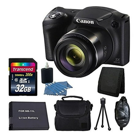 Canon PowerShot SX420 IS Digital Camera (Black) + 32GB Value