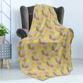 thumbnail image 4 of Leaves Soft Flannel Fleece Throw Blanket, Hand-Drawn Exotic Foliage Ginkgo Leaves Pattern Forest Woodland Nature Design, Cozy Plush for Indoor and Outdoor Use, 70" x 90", Multicolor, by Ambesonne, 4 of 5