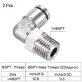 thumbnail image 3 of Unique Bargains 6mm 1/4BSPT Male Thread 304 Stainless Steel Push to Connect Fitting Elbow, 2 Pack, 3 of 5