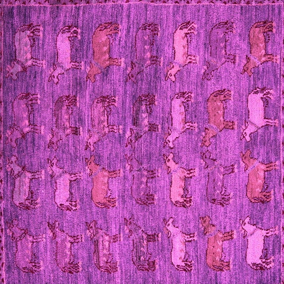 Ahgly Company Indoor Square Abstract Pink Modern Area Rugs, 8' Square
