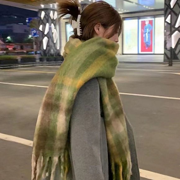Bufanda de invierno para mujer de estilo cachemir, ropa exterior de otoño e invierno, chal de estilo cachemir para mujer