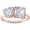 Rose, variant on 925 Sterling Silver 14K Yellow Gold Plating Heart Shape & Asscher White Diamond Toi Et Moi 2-Stone Wedding Engagement Ring For Women