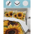 thumbnail image 4 of Sunflower Twin Size Down Alternative Comforter, Lightweight Comforter Quilt Bedding Set with Pillow Shams Oil Painting Summer Botanical All Seasons Bed Comforter Duvet Insert 68"x86", 4 of 7