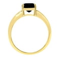thumbnail image 3 of 2 ct Cushion Cut Natural Onyx Solitaire 14K Yellow Gold Womens Engagement Ring, 3 of 4