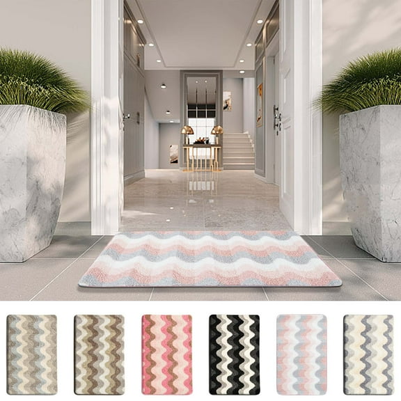 Entrance Door Mat, Living Room Carpet, Bedroom Bedside Mat, Bathroom Non-Slip and Absorbent Foot Mat, Comfortable Rug for Home and Entrance, Floor Mats for , UKHBMC | Polyester, Black