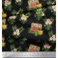 thumbnail image 2 of Soimoi Velvet Fabric Suitcase,Floral & Leaves Tropical Decor Fabric Printed Yard 58 Inch Wide, 2 of 3