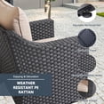 thumbnail image 6 of Superjoe 7 Pcs Outdoor PE Wicker Furniture Set Patio Black Rattan Sectional Sofa Couch with Washable Khaki Cushions, 6 of 7