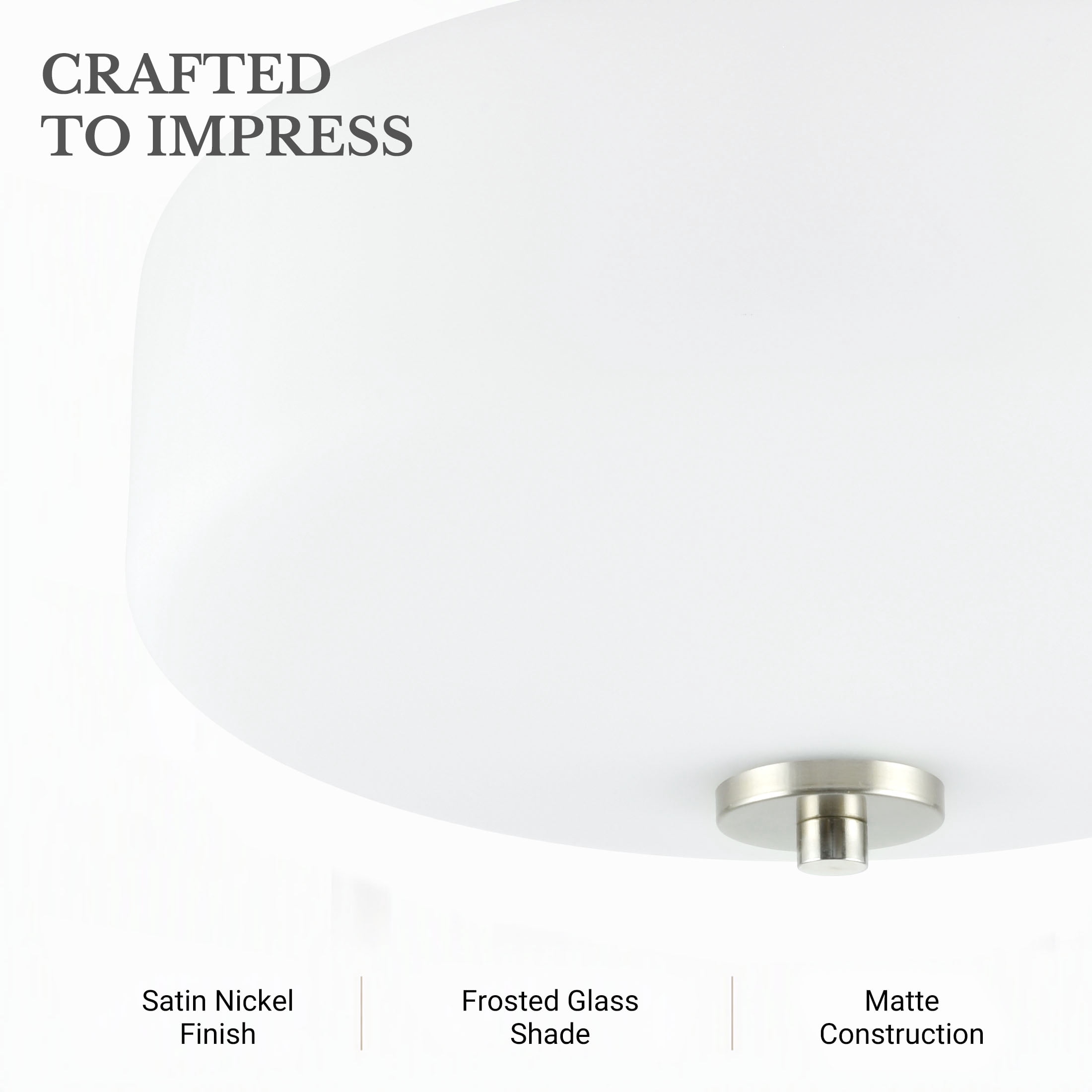 (2 pack) Better Homes & Gardens Flush Mount Ceiling Light, 12.4 in, Satin Nickel, Frosted Glass, No Bulb Included