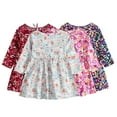 thumbnail image 1 of Robes Décontractées pour Bébés Filles, Robe Florale Confortable à Manches Longues pour Nouveau-Nés 5-6 Ans, 1 of 6