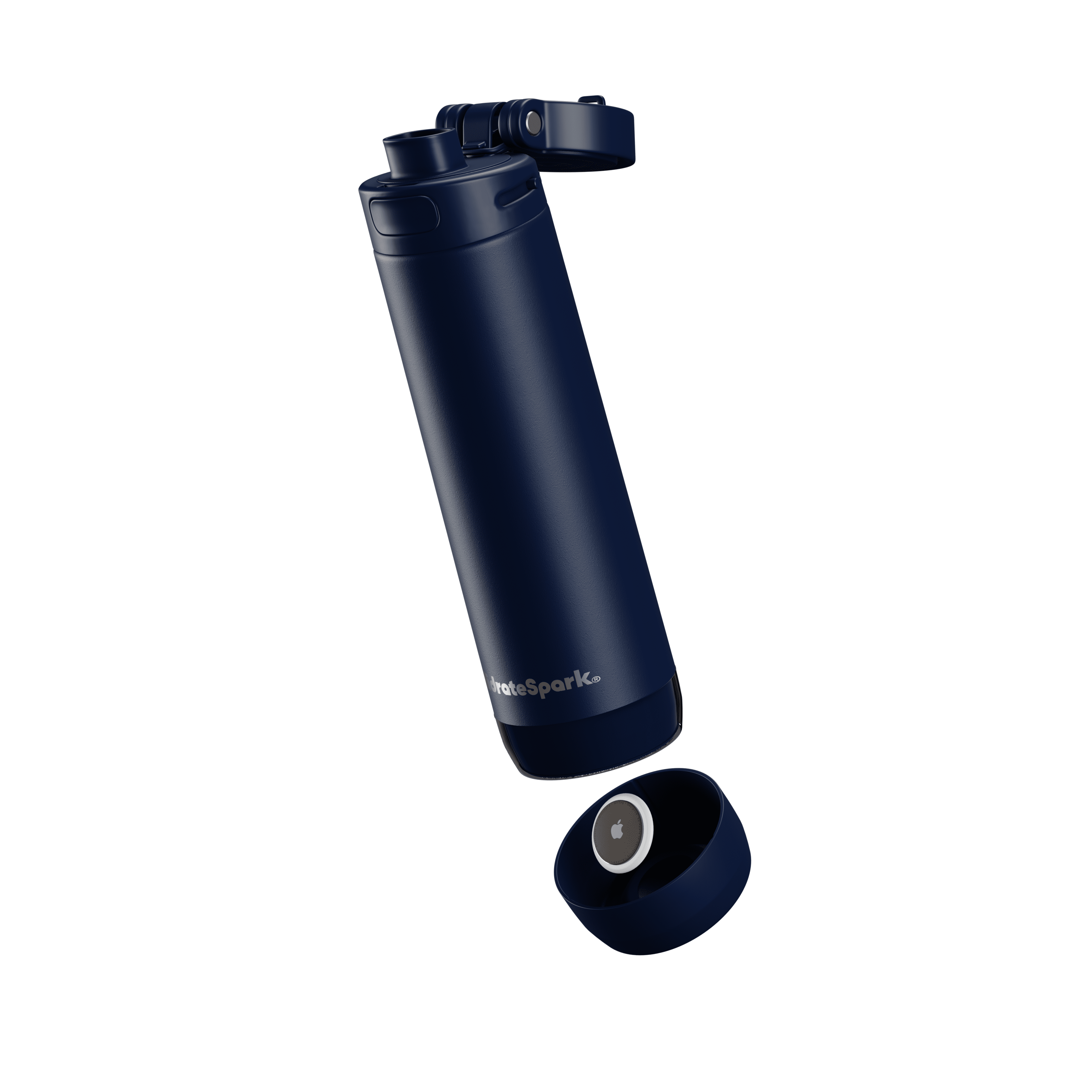 HidrateSpark 21oz Chug Water Bottle with Silicone Boot - Air Tag Compatible - Navy