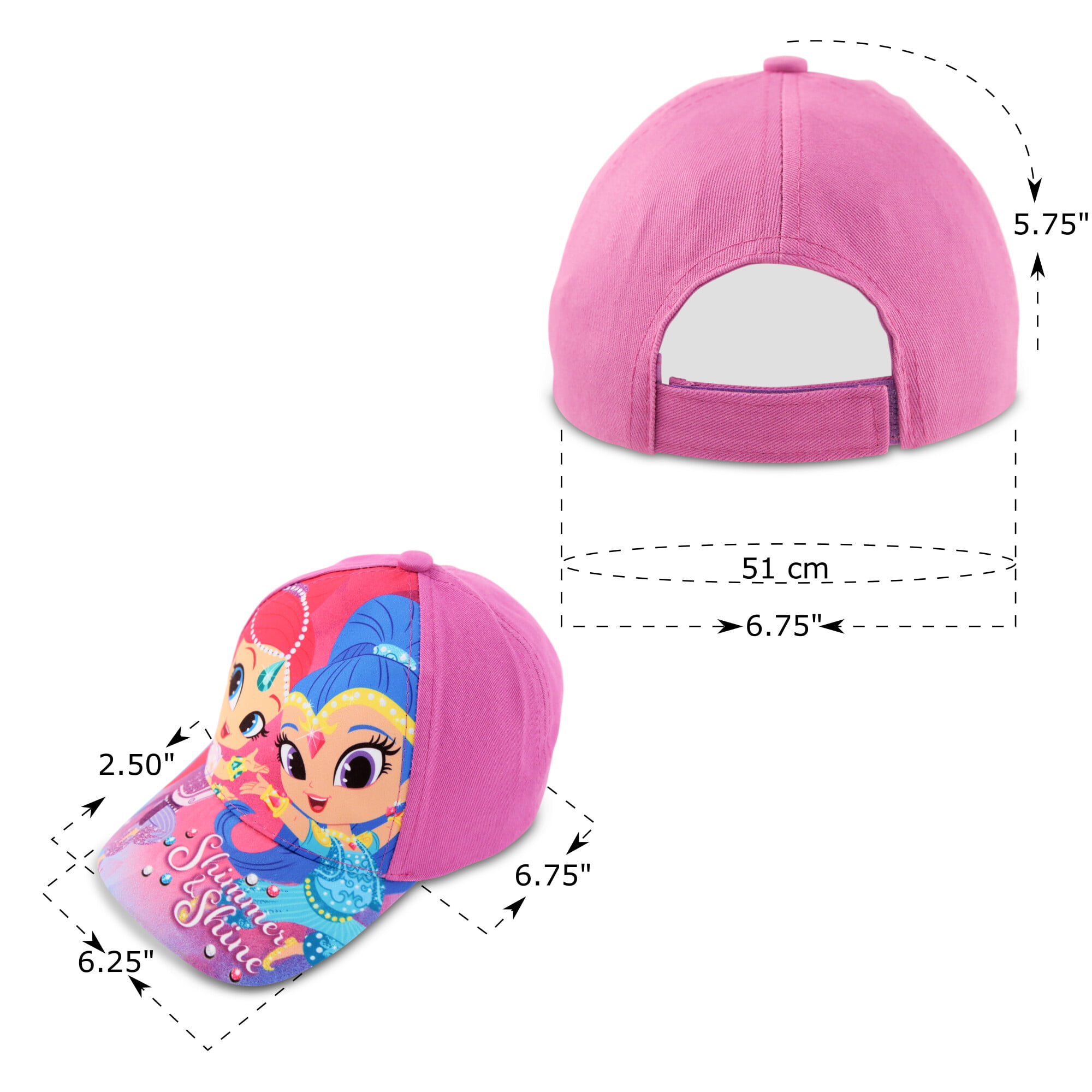 Kids piuttosto Shimmer & Brillante Rosa E Blu Baseball Cap Hat Chiusura Velcro 