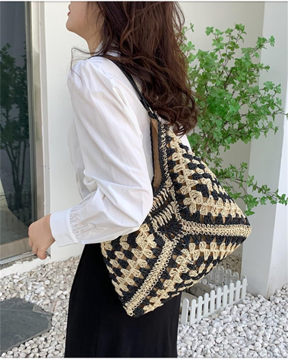 Zhengup Straw Bags for Women Summer Beach Tote Purse Crochet Shoulder Everything Holiday Work Everyday Handbag