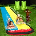 thumbnail image 4 of Slip and Slide Water Slide for Kids and Adults -16FT Long Giant Adult Slip and Slide for Outside with 2 Surfboards, Build in Splash Sprinklers, Water Slide for Backyard Outdoor Kids Toys Games, 4 of 7
