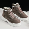 thumbnail image 3 of Zapatos Casuales Mujer 2022 Otoño E Invierno Nuevos Zapatos Algodón Botas Nieve Altas Cuero para Mujer Zapatos Versátiles Coreano para Mujer [Q3519] (Marrón 38), 3 of 9
