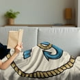 thumbnail image 3 of Anchor Soft Flannel Fleece Blanket, Sailor Design Circular Rope and Marine Motif Antique Maritime Nautical, Cozy Plush for Indoor and Outdoor Use, 70" x 90", Pale Coffee Blue Cream, by Ambesonne, 3 of 5