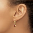 thumbnail image 3 of Auriga Fine Jewelry 14K Yellow Gold Oval Garnet Dangle Earrings for Women (L- 1.07 inch, W- 0.28 inch), 3 of 6