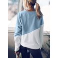 thumbnail image 2 of Sweat-shirt Décontracté à Col Rond à Manches Longues Imprimé à Rayures et Mollet, 2 of 6