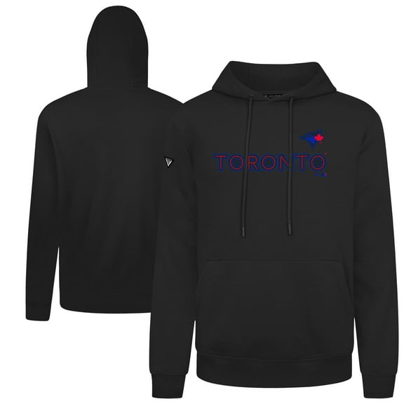 Men's Levelwear  Black Toronto Blue Jays City Connect Podium Core Logo Pullover Hoodie