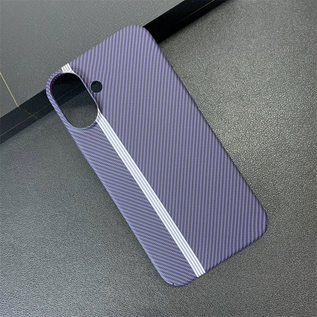 Carbon Fiber Texture Double Color Phone Case For iPhone 16 15 14 Plus 13 12 11 Pro Max Matte Ultra Thin Shockproof Cover Funda Track Purple For iPhone 16