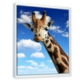 thumbnail image 3 of A Giraffe On A Blue Sky Portrait 16 in x 32 in Framed Photography Canvas Art Print, by Designart, 3 of 5