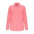 thumbnail image 5 of Sexlip Women Waffle Knit Tops Henley Shirts Long Sleeve V Neck Solid Color Casual Tunic Pink XL, 5 of 6