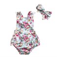 thumbnail image 1 of Combinaison Short pour Filles avec Bandeau, Sans Manches à Motif Floral, une-Pièce, 1 of 9