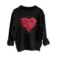 thumbnail image 2 of Women's Fashionable Casual Fun Santa Head Printed Round Neck Top Hoodless Sweatshirt, 2 of 6