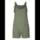 thumbnail image 3 of Cortos de Verano A para Mujer, Casuales Sin Mangas con Bolsillos Verde S, 3 of 9