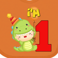 thumbnail image 4 of Inktastic 1st Birthday Cute Dinosaur Boys or Girls Baby Bib, 4 of 4