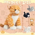 thumbnail image 2 of Gato de peluche con bebés dentro de mamá embarazada, naranja, 2 of 6