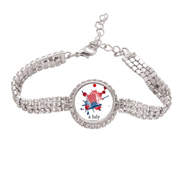 Independiente de América el 4 de julio día sombrero Pulsera de tobillera de cadena de tenis, joyería de diamantes