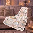 thumbnail image 6 of Sleeping Kittens Watercolor Pink Pattern Whimsical Gentle, Playful Pet Portrait Pattern, Warm Flannel Blanket for Living Room and Bedroom, Cat Lovers Just Because Gift, Pet Lover Home Decor, 6 of 9