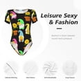 thumbnail image 4 of Fotbe Gnomes With Sunflowers Women's Crew Neck Short Sleeves Bodysuit Tops Round Neck Slim Sleeveless Soft Comfortable Basic-XX-Large, 4 of 7