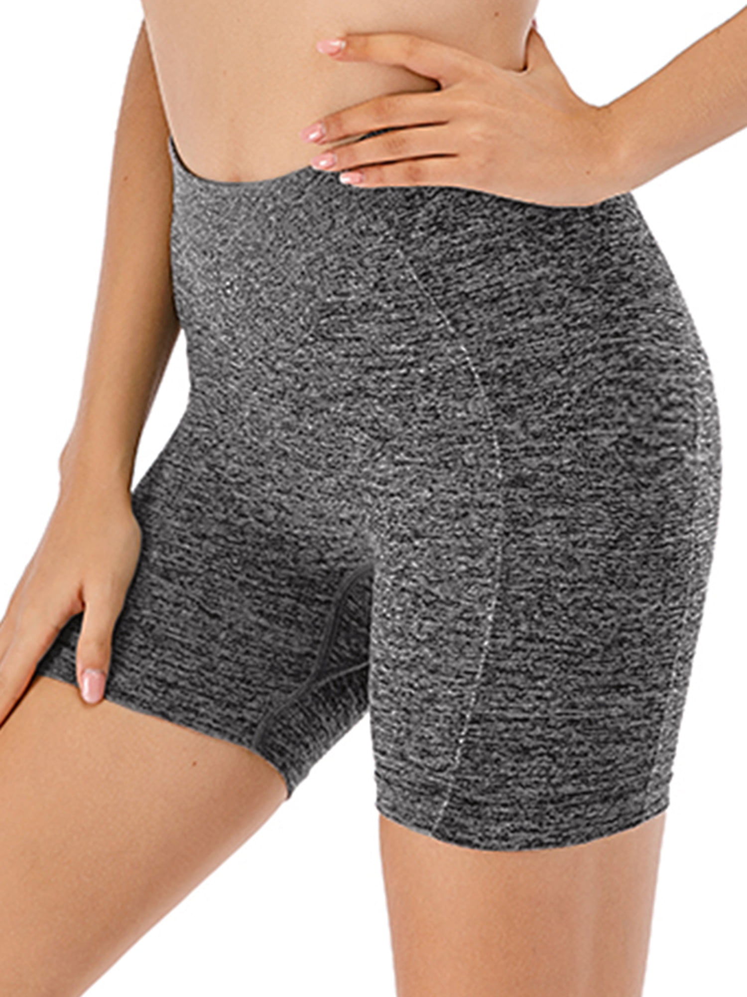 Hopgo Biker Shorts for Women High Waist Print 7 Yoga Shorts Workout Cycling Compression Comfy Pants Tights 
