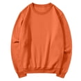 thumbnail image 4 of Women's Crew Neck Sweatshirt Loose Pullover Long Sleeve Shirts Soft Tops for Women Fall Clothes Orange 3XL, 4 of 7