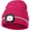 Rose Red, variant on Reflective Stripe LED Beanie Safety High Visibility Winter Hat with Light for Outdoor Work Sports Gifts for Men Dad  Women Mam