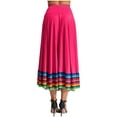 thumbnail image 3 of iiniim Womens Long Full Circle Folklorico Dance Skirts Spanish Bull Folkloric Mexican Flamenco Performance Hot Pink 87cm L, 3 of 7