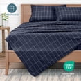 thumbnail image 5 of Bare Home Ultra-Soft Sheet Set - Premium 1800 Collection - Deep Pockets - 4-Pieces - King, Grid - Midnight/White, 5 of 8